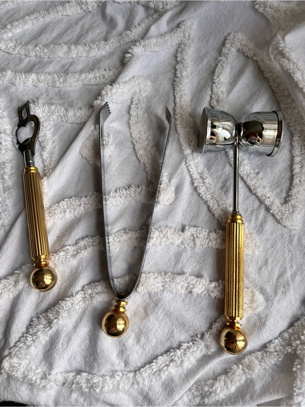 Vintage Gold Handle Barware Set - Luxurious Stainless Steel Cocktail Tools
